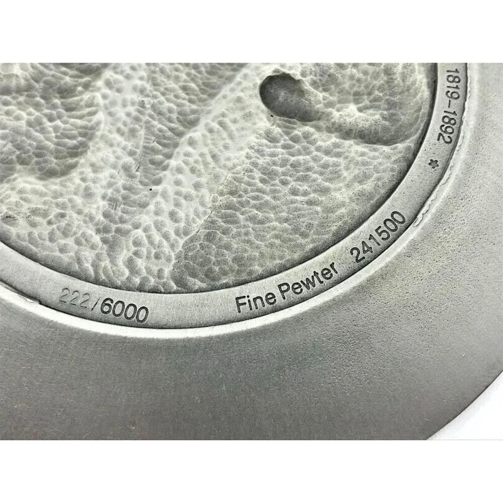 Vintage Schmid~ 6” Pewter Plate 222/6000~I Hear America Singing~ Christmas 1979